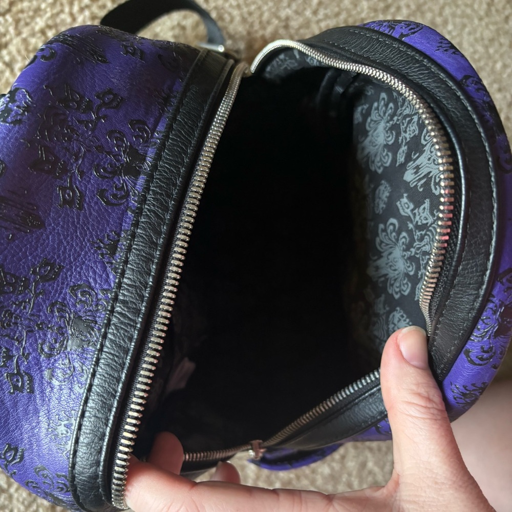Haunted Mansion Purple Wallpaper Loungefly Backpack - Picture 3 of 3